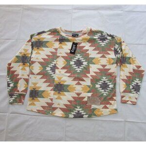 Cruel Denim Women's XL Long Sleeve Drop Shoulder Rib Knit Aztec Print Shirt